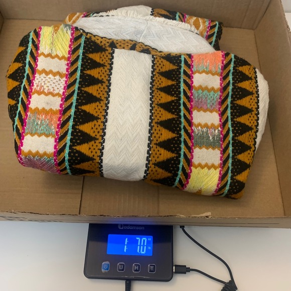 H&M Women's S Colorful Geometric Aztec Tribal Print Blazer Jacket Chic Bohemian - Picture 9 of 9